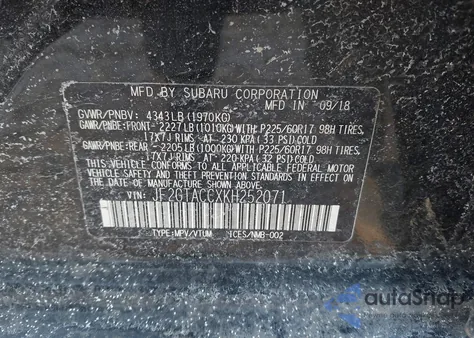 2019 Subaru Crosstrek 2.0I Premium from USA, damaged, VIN JF2GTACCXKH252071